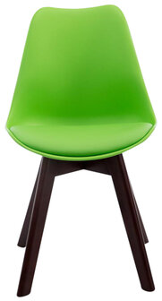 4-delige set bezoekersstoelen Birnii V2 Walnoot kunstleer, Groen