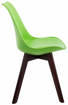 4-delige set bezoekersstoelen Birnii V2 Walnoot kunstleer, Groen