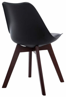 4-delige set bezoekersstoelen Birnii V2 Walnoot kunstleer, Zwart