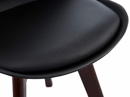 4-delige set bezoekersstoelen Birnii V2 Walnoot kunstleer, Zwart