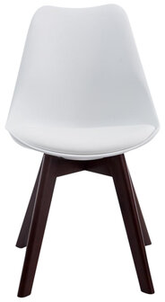 4-delige set bezoekersstoelen Birnii V2 Walnoot kunstleer, Wit