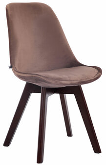 4-delige set bezoekersstoelen Birnii V2 fluweel walnoot, Bruin