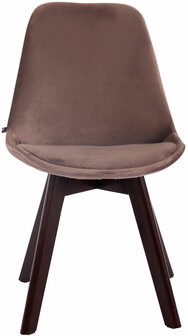 4-delige set bezoekersstoelen Birnii V2 fluweel walnoot, Bruin
