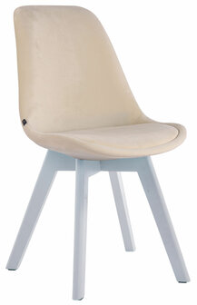 4-delige set bezoekersstoelen Birnii V2 fluweel wit, Creme