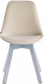 4-delige set bezoekersstoelen Birnii V2 fluweel wit, Creme