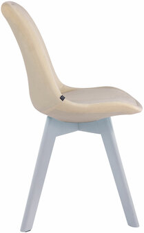 4-delige set bezoekersstoelen Birnii V2 fluweel wit, Creme