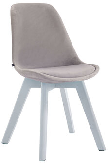 4-delige set bezoekersstoelen Birnii V2 fluweel wit, Grijs
