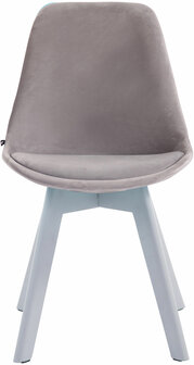 4-delige set bezoekersstoelen Birnii V2 fluweel wit, Grijs
