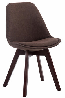 4-delige set bezoekersstoelen Birnii V2 Walnoot Stof, Bruin