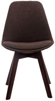 4-delige set bezoekersstoelen Birnii V2 Walnoot Stof, Bruin