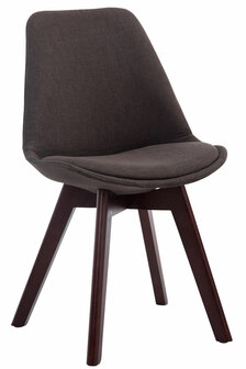 4-delige set bezoekersstoelen Birnii V2 Walnoot Stof, Grijs