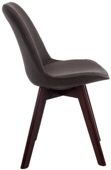 4-delige set bezoekersstoelen Birnii V2 Walnoot Stof, Grijs
