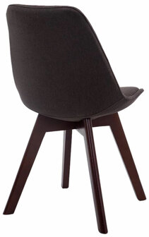 4-delige set bezoekersstoelen Birnii V2 Walnoot Stof, Grijs