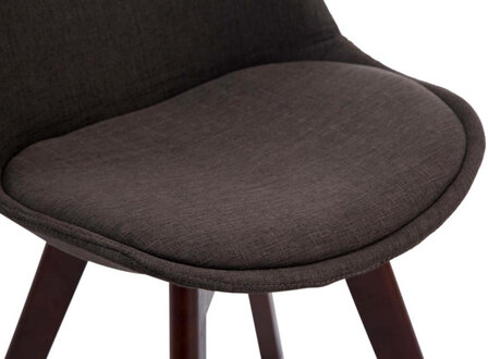 4-delige set bezoekersstoelen Birnii V2 Walnoot Stof, Grijs