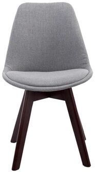 4-delige set bezoekersstoelen Birnii V2 Walnoot Stof, Grijs