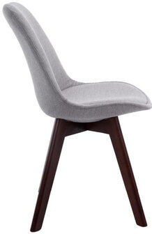 4-delige set bezoekersstoelen Birnii V2 Walnoot Stof, Grijs