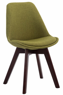 4-delige set bezoekersstoelen Birnii V2 Walnoot Stof, Groen