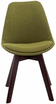 4-delige set bezoekersstoelen Birnii V2 Walnoot Stof, Groen