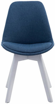 4-delige set bezoekersstoelen Birnii V2 Wit Stof, Blauw