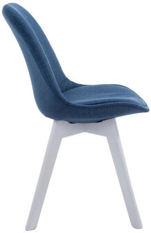 4-delige set bezoekersstoelen Birnii V2 Wit Stof, Blauw