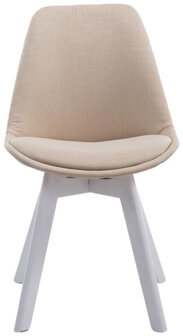 4-delige set bezoekersstoelen Birnii V2 Wit Stof, Creme