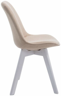 4-delige set bezoekersstoelen Birnii V2 Wit Stof, Creme