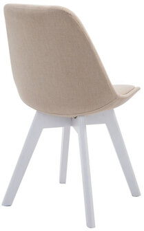 4-delige set bezoekersstoelen Birnii V2 Wit Stof, Creme