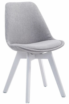 4-delige set bezoekersstoelen Birnii V2 Wit Stof, Grijs