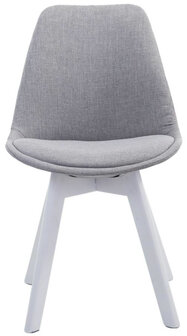 4-delige set bezoekersstoelen Birnii V2 Wit Stof, Grijs