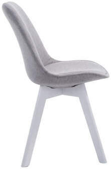 4-delige set bezoekersstoelen Birnii V2 Wit Stof, Grijs