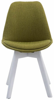 4-delige set bezoekersstoelen Birnii V2 Wit Stof, Groen
