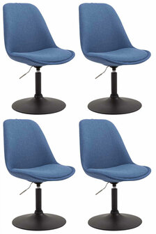 4-delige set stoelen Miverack B Stof, Blauw