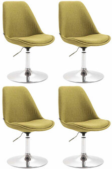 4-delige set stoelen Miverack C stof, Groen