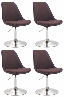 4-delige set stoelen Miverack C Stof, Bruin