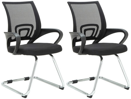 Set van 2 bezoekersstoelen Aeruke, Zwart
