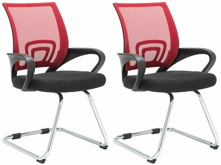Set van 2 bezoekersstoelen Aeruke, Rood