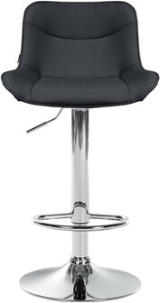 Barstoel Venoro Kunstleer chroom, Zwart