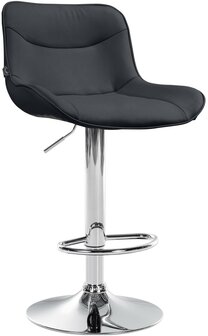 Barstoel Venoro Kunstleer chroom, Zwart