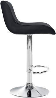 Barstoel Venoro Kunstleer chroom, Zwart
