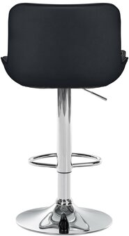 Barstoel Venoro Kunstleer chroom, Zwart