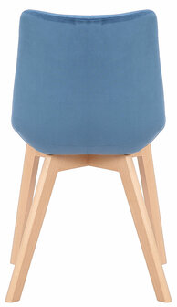 2-delige set eetkamerstoelen Pissaac fluweel, Blauw