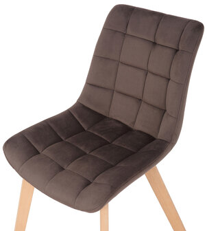 2-delige set eetkamerstoelen Pissaac fluweel, Bruin