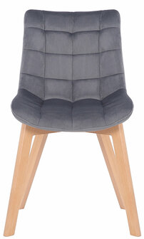 2-delige set eetkamerstoelen Pissaac fluweel, Grijs
