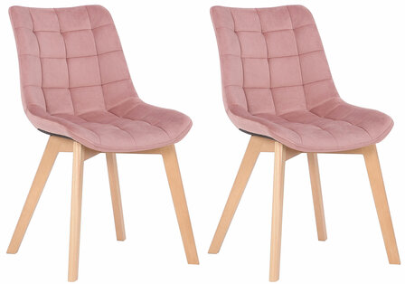 2-delige set eetkamerstoelen Pissaac fluweel, 