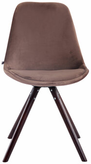 4-delige set stoelen Teulouso fluweel Rond cappuccino, Bruin