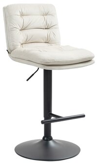 Barkruk Dimir Fluweel zwart, Creme