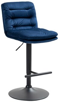 Barkruk Dimir Fluweel zwart, Blauw