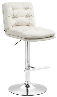 Barkruk Dimir Fluweel chroom, Creme