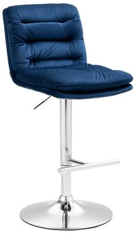 Barkruk Dimir Fluweel chroom, Blauw