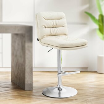 Barstoel Dimir Kunstleer chroom, Creme
